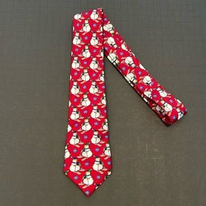 Talbots Kid’s Snowman on Skis Tie